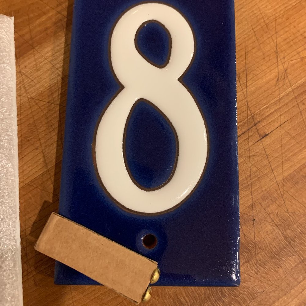 Italian handcast ceramic house numbers